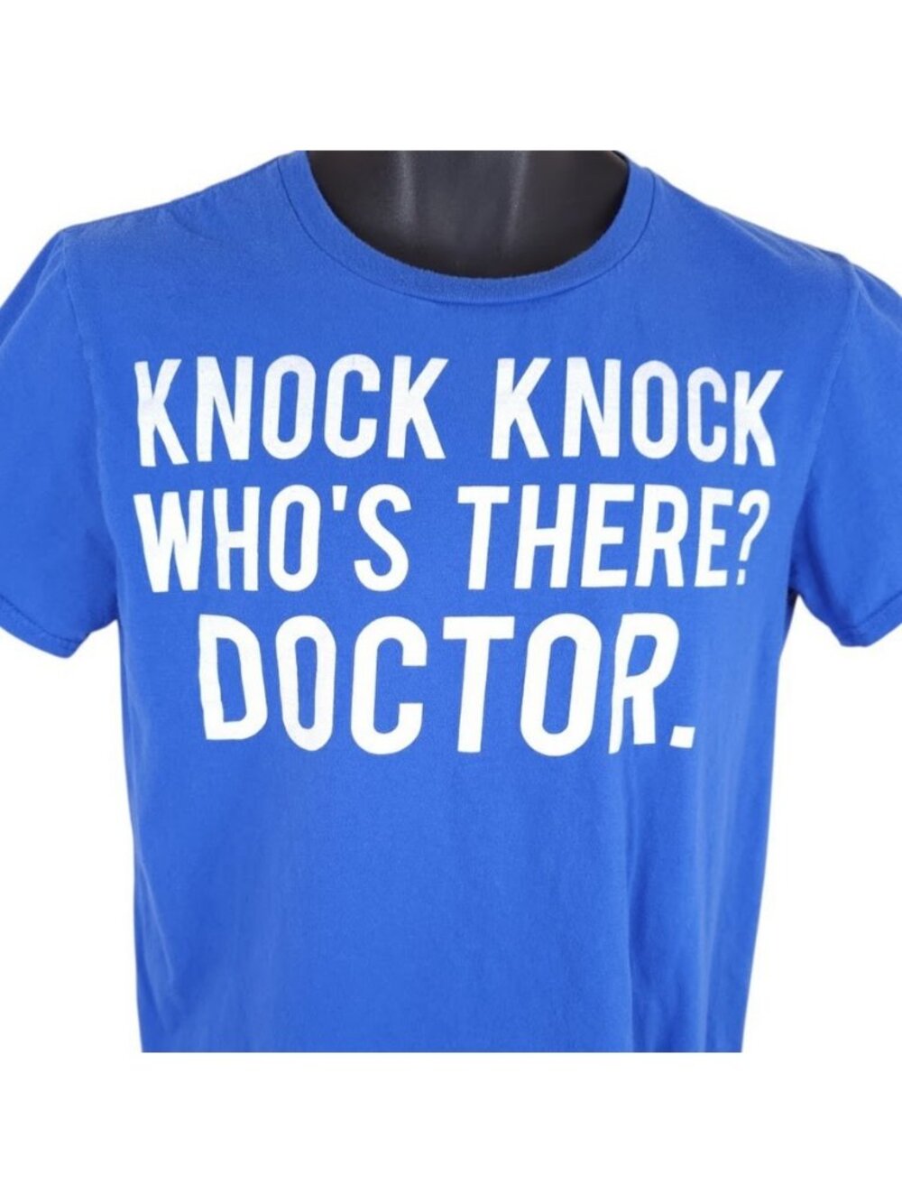 Doctor Who T Shirt Mens Size Medium Blue BBC Sci Fi Series Knock Knock